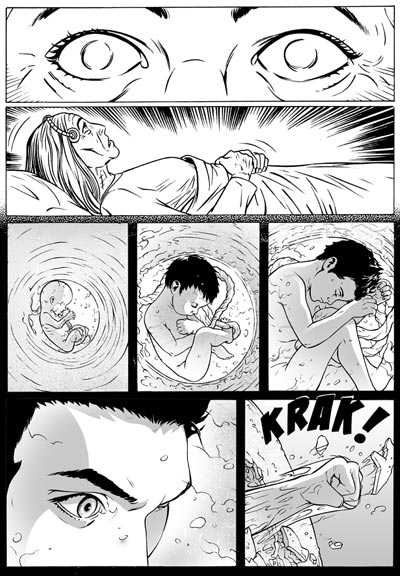 The Secret numero 1 - Tavola 76<br>matite di Michela Da Sacco e Daniele Statella, chine di Fabio Piacentini<br><i>(c) 2011 Giuseppe Di Bernardo & Edizioni Star Comics</i>