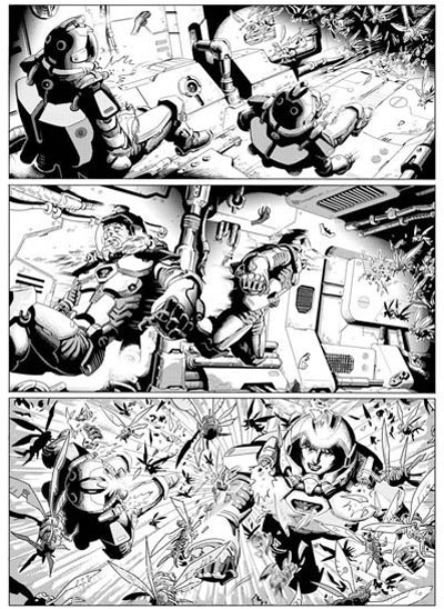 Tavola tratta dall'Albo Universo Alfa numero 8 - La Squadra Fantasma Tavola tratta dall'Albo Universo Alfa numero 8 - La Squadra Fantasma<br>disegni di Patrizia Mandanici<br><i>(c) 2011 Sergio Bonelli Editore</i>