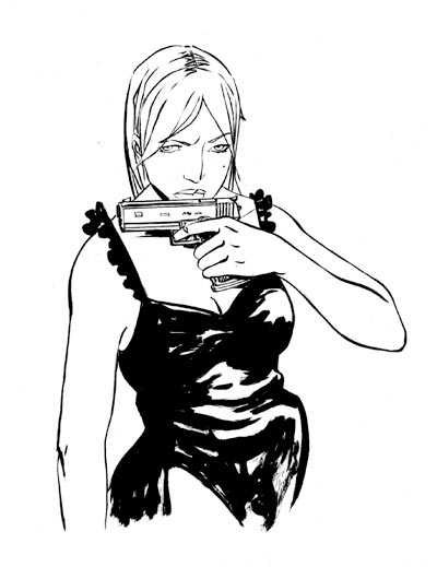 Carriera ciminale di Clelia C. - Cover bianco & nero<br>disegni di Grazia Lobaccaro<br><i>(c) 2011 Black Velvet</i>