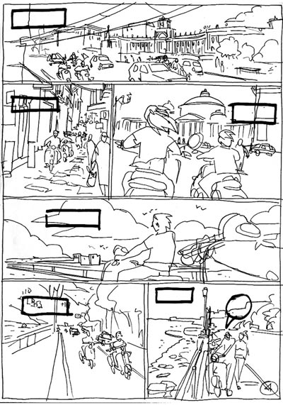 Carriera ciminale di Clelia C. - Tavola 4 storyboard<br>disegni di Grazia Lobaccaro<br><i>(c) 2011 Black Velvet</i>