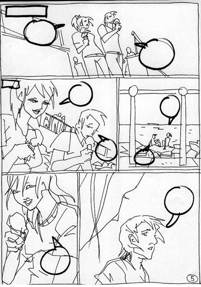 Carriera ciminale di Clelia C. - Tavola 5 storyboard<br>disegni di Grazia Lobaccaro<br><i>(c) 2011 Black Velvet</i>