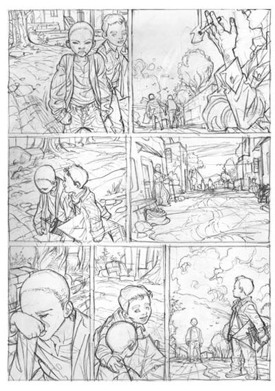 Il Cacciatore di Aquiloni - Tavola 4 matite<br>disegni di Fabio Celoni<br><i>(c) 2011 Edizioni Piemme</i>
