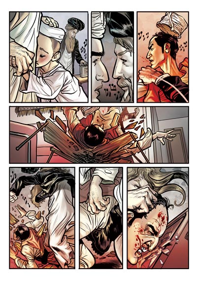 Il Cacciatore di Aquiloni - Tavola 112<br>disegni di Fabio Celoni, colori di Mirka Andolfo<br><i>(c) 2011 Edizioni Piemme</i>
