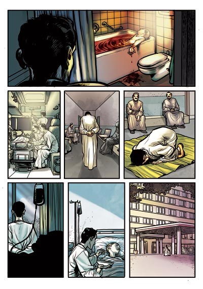 Il Cacciatore di Aquiloni - Tavola 124<br>disegni di Fabio Celoni, colori di Mirka Andolfo<br><i>(c) 2011 Edizioni Piemme</i>