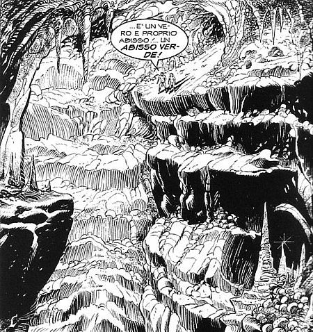 L'abisso verde<br>disegni di Massimo Pesce, Zagor n.549, pag.36<br><i>(c) 2011 Sergio Bonelli Editore</i>