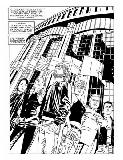 N.O.X. numero 1 - Tavola 1<br>disegni di Matteo Giurlanda<br><i>(c) 2011 Alessandro Bottero & Edizioni Star Comics</i>