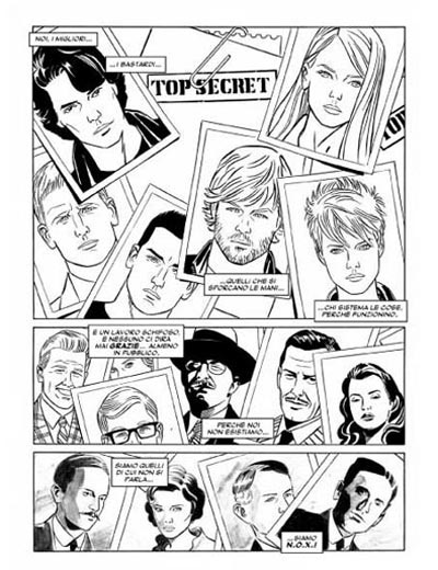 N.O.X. numero 1 - Tavola 2<br>disegni di Matteo Giurlanda<br><i>(c) 2011 Alessandro Bottero & Edizioni Star Comics</i>