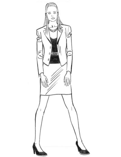 Studio Personaggi: Agente N.O.X.<br>disegni di Matteo Giurlanda<br><i>(c) 2011 Alessandro Bottero & Edizioni Star Comics</i>
