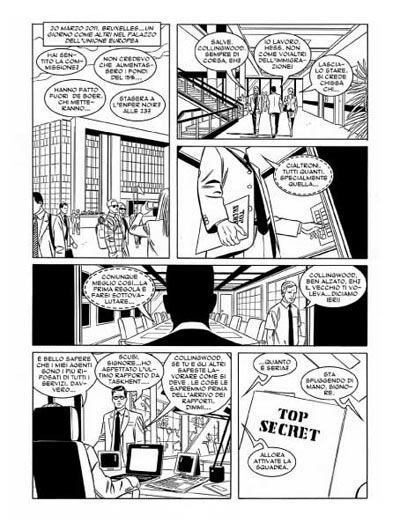 N.O.X. numero 1 - Tavola 8<br>disegni di Matteo Giurlanda<br><i>(c) 2011 Alessandro Bottero & Edizioni Star Comics</i>