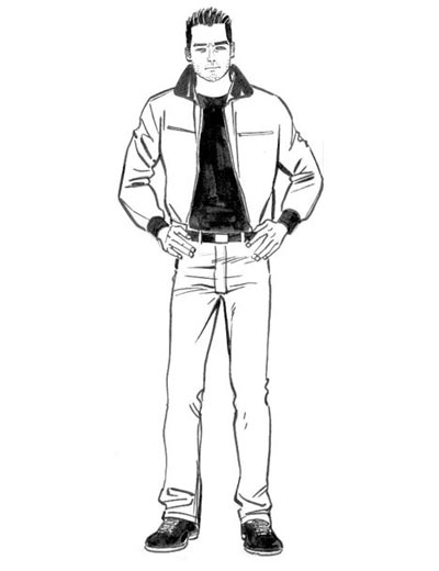 Studio Personaggi: Agente N.O.X.<br>disegni di Matteo Giurlanda<br><i>(c) 2011 Alessandro Bottero & Edizioni Star Comics</i>
