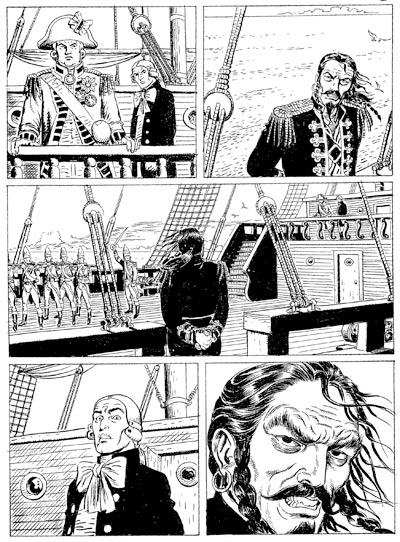 Tavola tratta dal'Almanacco dell'Avventura 2012<br>disegni di Oliviero Gramaccioni<br><i>(c) 2011 Sergio Bonelli Editore</i>