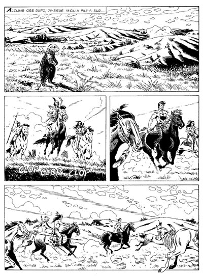 Tavola tratta dal Maxi numero 16<br>disegni di Marcello Mangiantini<br><i>(c) 2011 Sergio Bonelli Editore</i>