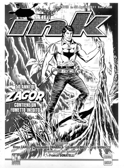Cover INK Numero 58<br>disegni di Roberto Piere<br><i>(c) 2011 Menhir Edizioni & Sergio Bonelli Editore</i>