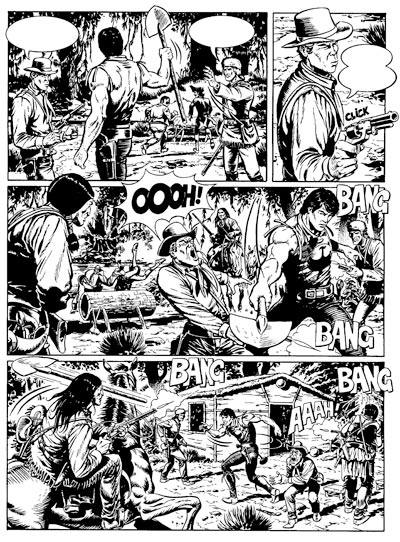 Tavola tratta da INK 58<br>disegni di Yannis Ginosatis<br><i>(c) 2011 Menhir Edizioni & Sergio Bonelli Editore</i>