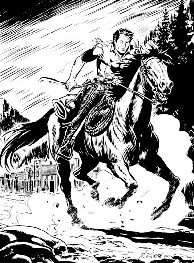 Illustrazione tratta dal romanzo di Zagor<br>disegno di Roberto Piere<br><i>(c) 2011 Cartoon Club & Sergio Bonelli Editore</i>