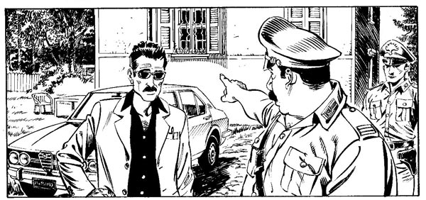 Vignetta tratta dal romanzo a fumetti Stria<br>disegni di Luigi Simeoni<br><i>(c) 2011 Sergio Bonelli Editore</i>