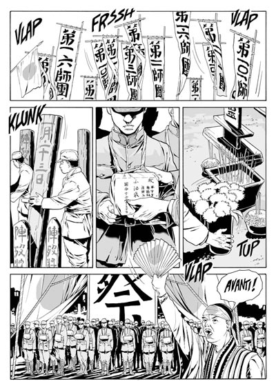 Cerimonia per i caduti<br>disegni di Luca Enoch<br><i>(c) 2011 Sergio Bonelli Editore</i>