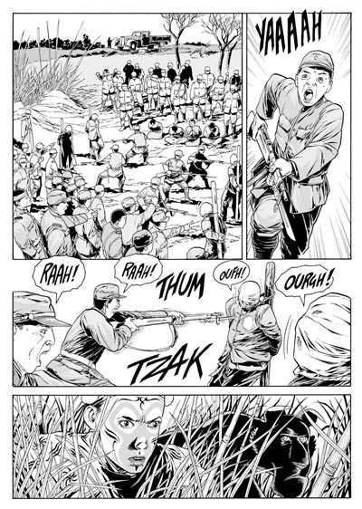 Esercitazione con prigionieri<br>disegni di Luca Enoch<br><i>(c) 2011 Sergio Bonelli Editore</i>