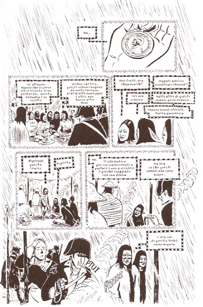 Lewis e gli indiani<br>Tavola di Nick Bertozzi, p.87<br><i>(c) 2011 Bao Publishing</i>