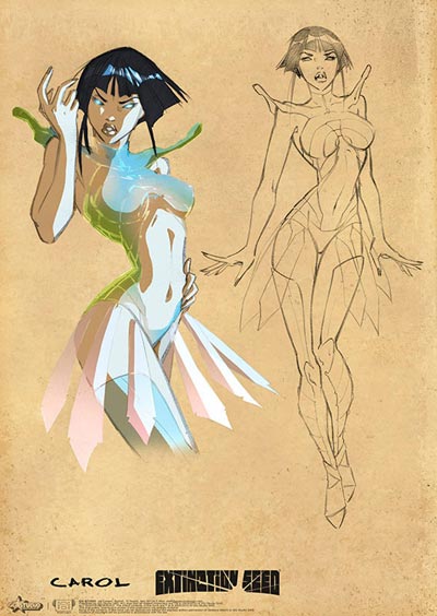 Studio Personaggi: Caroline Mess<br>Concept di Giano e Giuseppe Cafaro, Model definitivi di Livia Pastore e Alessia Nocera<br><i>(c) 2011 GG Studio</i>