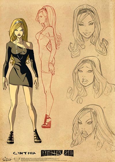 Studio Personaggi: Cynthia Morrigan<br>Concept di Giano e Giuseppe Cafaro, Model definitivi di Livia Pastore e Alessia Nocera<br><i>(c) 2011 GG Studio</i>