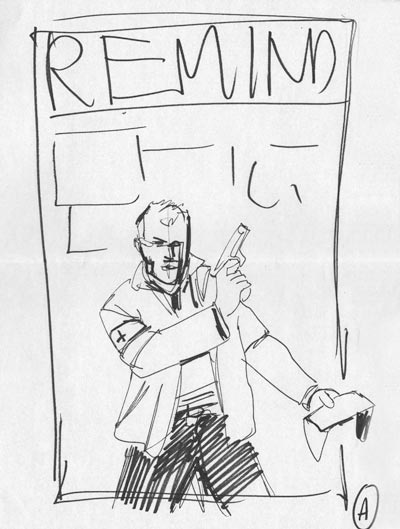 Proposta Cover Re-Mind Tomo 2 Edizione Dargaud<br>disegni di Andrea Mutti<br><i>(c) 2011 Dargaud</i>