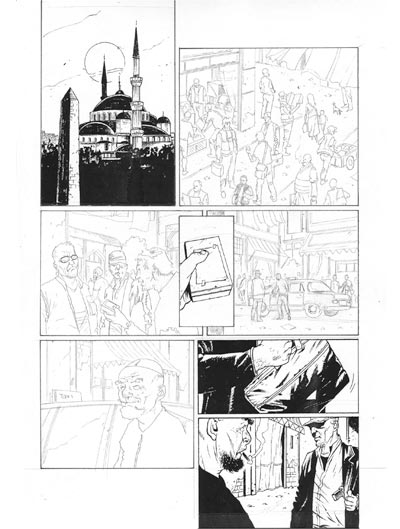 Re-Mind numero 1 - Tavola 55 bianco & nero<br>disegni di Andrea Mutti<br><i>(c) 2011 Edizioni BD</i>