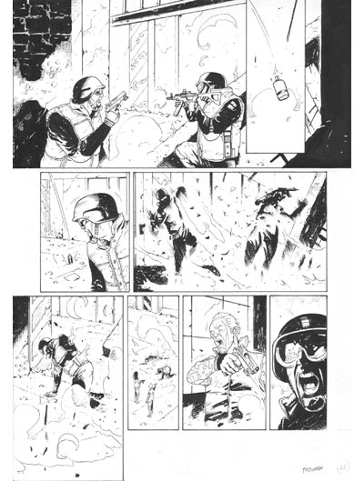 Re-Mind numero 1 - Tavola 70 bianco & nero<br>disegni di Andrea Mutti<br><i>(c) 2011 Edizioni BD</i>