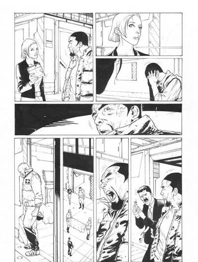 Re-Mind numero 1 - Tavola 77 bianco & nero<br>disegni di Andrea Mutti<br><i>(c) 2011 Edizioni BD</i>