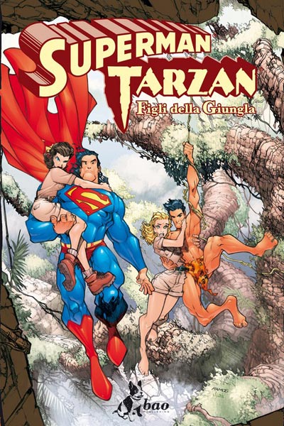 Cover Superman Tarzan<br>disegni di Humberto Ramos<br><i>(c) 2011 Bao Publishing</i>