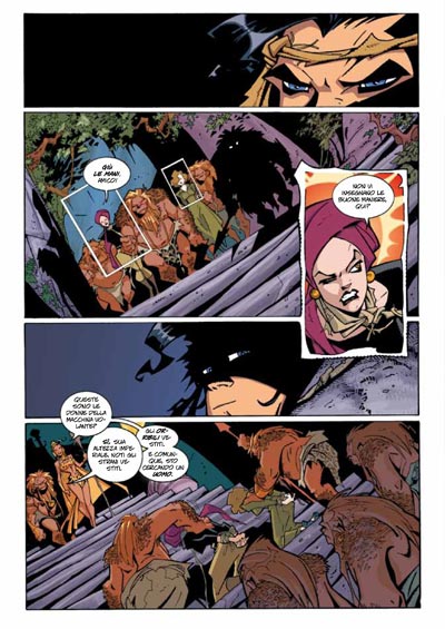 Tavola tratta dal volume Superman Tarzan<br>disegni di Carlos Meglia, colori di Dave Stewart<br><i>(c) 2011 Bao Publishing</i>