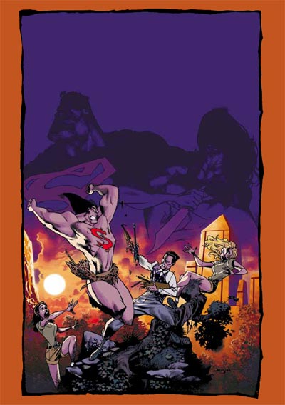 Cover Superman Tarzan trade paperback Edizione USA<br>disegni di Jason Pearson<br><i>(c) 2011 DC Comics/Dark Horse</i>