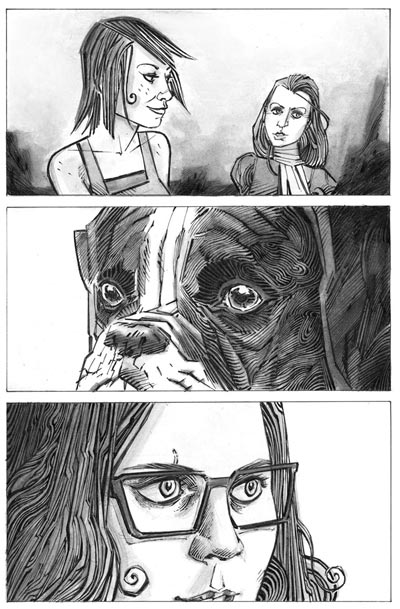 Tavola tratta dal volume Cave Canem<br>disegni di Nicolò Assirelli<br><i>(c) 2011 Edizioni BD</i>