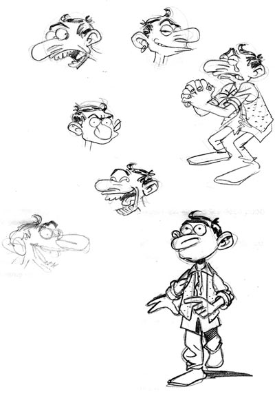 Studio Personaggi: Ramiro<br>disegni di Daniele Caluri<br><i>(c) 2011 Panini Comics</i>