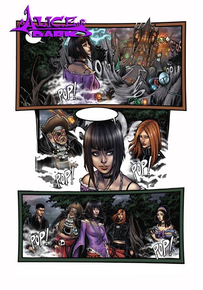 Tavola tratta dal numero 2<br>disegni di Valeria Favoccia e Dorotea Gizzi, colori di Dorotea Gizzi<br><i>(c) 2011 Editoriale Aurea</i>