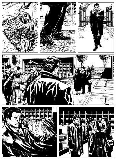 Omissis 25 - Nuvole Nere numero 1 - Tavola 14<br>disegni di Francesco Bonanno<br><i>(c) 2011 Carlo Lucarelli & Edizioni Star Comics</i>