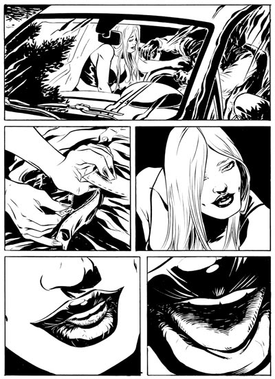 Nero a più voci - Nuvole Nere numero 2 - Tavola 2<br>disegni di Fabio Ramacci<br><i>(c) 2011 Carlo Lucarelli & Edizioni Star Comics</i>