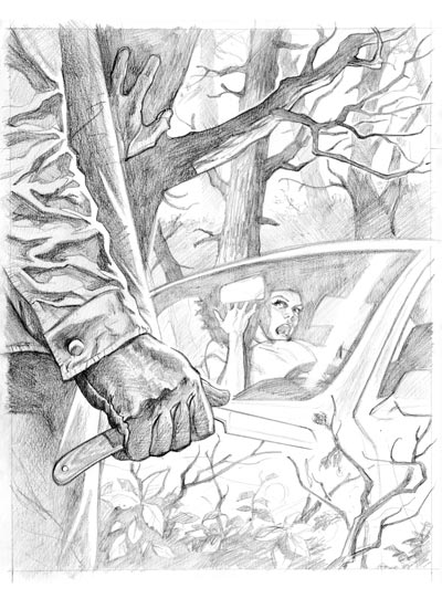Nuvole Nere - Matita Cover Numero 2<br>disegni di Andra Fattori<br><i>(c) 2011 Carlo Lucarelli & Edizioni Star Comics</i>