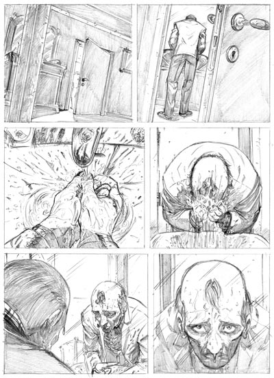 Nero a più voci - Nuvole Nere numero 2 - Tavola 13<br>disegni di Fabio Ramacci<br><i>(c) 2011 Carlo Lucarelli & Edizioni Star Comics</i>