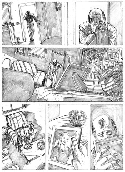 Nero a più voci - Nuvole Nere numero 2 - Tavola 14<br>disegni di Fabio Ramacci<br><i>(c) 2011 Carlo Lucarelli & Edizioni Star Comics</i>