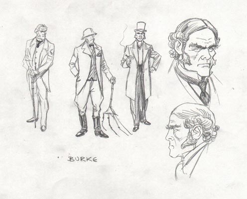 Studio Personaggi: Burke<br>disegni di Massimo Rotundo<br><i>(c) 2011 Sergio Bonelli Editore</i>