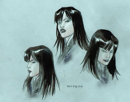 Studio Personaggi: Meifong<br>disegni di Massimo Rotundo<br><i>(c) 2011 Sergio Bonelli Editore</i>
