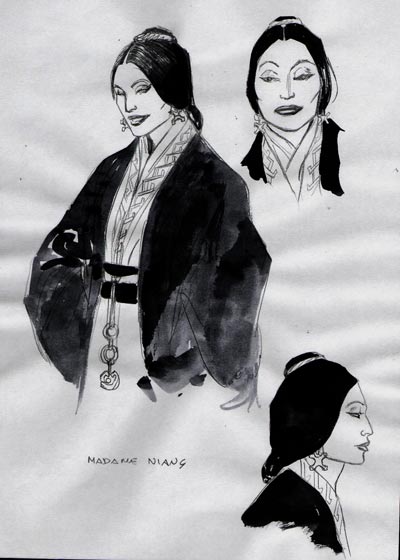 Studio Personaggi: Madame Niang<br>disegni di Massimo Rotundo<br><i>(c) 2011 Sergio Bonelli Editore</i>