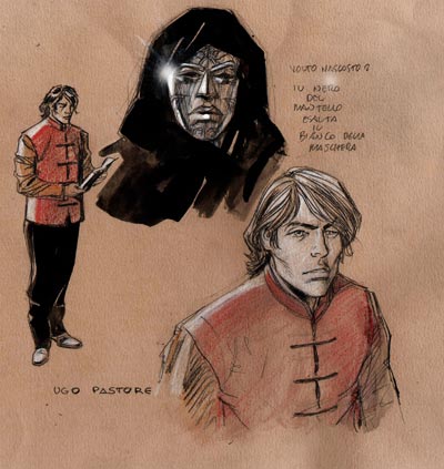 Studio Personaggi: Ugo "Shangai Devil" Pastore<br>disegni di Massimo Rotundo<br><i>(c) 2011 Sergio Bonelli Editore</i>
