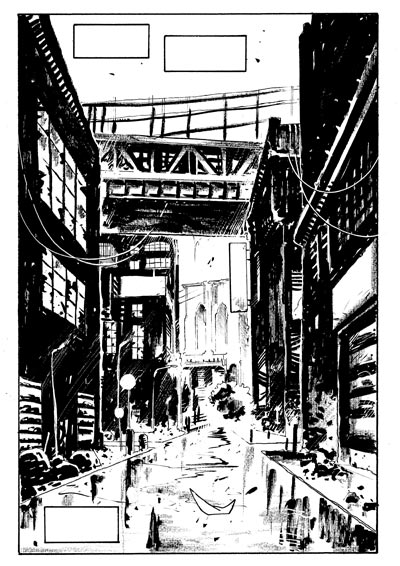 Tavola tratta dal graphic novel Ghost<br>disegni di Andrea Mutti<br><i>(c) 2011 Edizioni BD</i>
