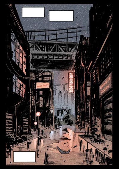 Tavola tratta dal graphic novel Ghost<br>disegni di Andrea Mutti, colori di Dimitri Fogolin<br><i>(c) 2011 Edizioni BD</i>