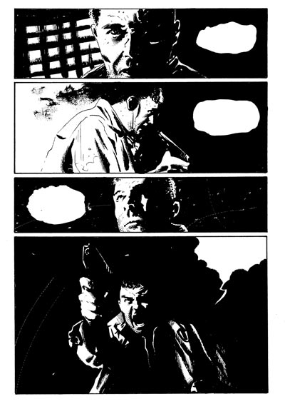Tavola tratta dal graphic novel Ghost<br>disegni di Andrea Mutti<br><i>(c) 2011 Edizioni BD</i>