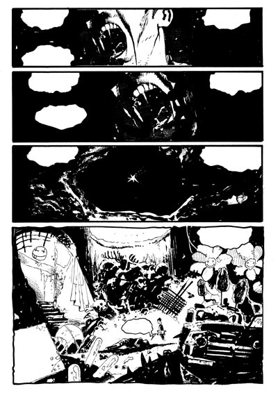 Tavola tratta dal graphic novel Ghost<br>disegni di Andrea Mutti<br><i>(c) 2011 Edizioni BD</i>