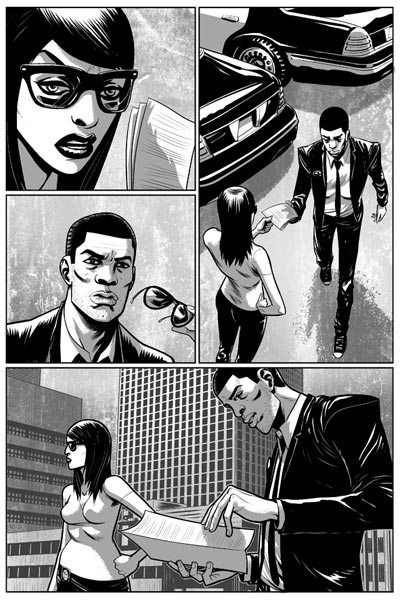 Tavola tratta dal graphic novel 99 Giorni Tavola tratta dal graphic novel 99 Giorni<br>disegni di Kristian Donaldson<br><i>(c) 2011 Panini Comics</i>