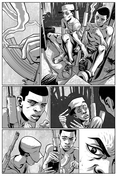 Tavola tratta dal graphic novel 99 Giorni Tavola tratta dal graphic novel 99 Giorni<br>disegni di Kristian Donaldson<br><i>(c) 2011 Panini Comics</i>